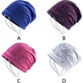thumbnail image 2 of Qarigey Gorro holgado con diamantes de imitación Skullies Otoño Invierno Color liso elegante algodón elástico doble capa cálido gorro regalo de Sombreros Rosado Qarigey AP013204-03, 2 of 6