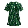 thumbnail image 5 of felwors Printed Scrub Tops Women Short Sleeve V Neck Plus Size Scrubs for Womens Nursing Uniforms Shirts with Pockets (Dark Green, M), 5 of 7