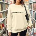 thumbnail image 5 of Women's Fall/Winter Fashion Casual Letters Print Loose Long Sleeve Crew Neck Hoodie No Hoodie Sweatshirt Front Zip Jacket Women Active Hoodie Women Baseball Hoodies Women Pretty Sweater Women, 5 of 5