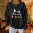thumbnail image 4 of Bzhegqhd Ladies Christmas Graphic Print Sweatshirts Long Sleeve Round Neck Loose Fit Casual Top Holiday Party Wear Winter Fashion Blouse Comfortable Soft Pullover Gift, 4 of 4