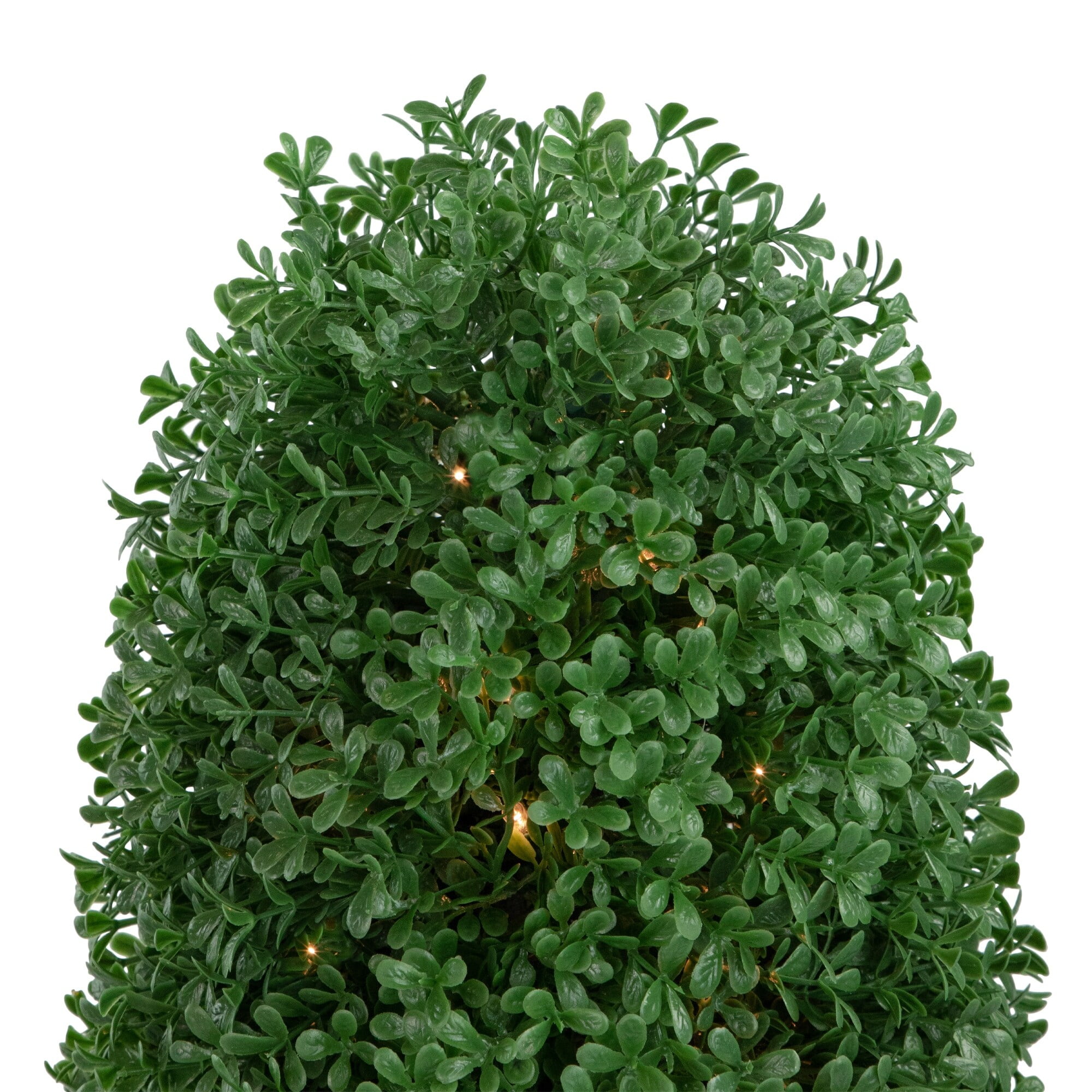 18" Pre-Lit Artificial Boxwood Cone Topiary Tree with Round Pot  Clear Lights - 9
