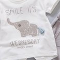 thumbnail image 5 of Fashion Baby Boy Girl Summer Short Sleeve Cartoon Elephant Pattern T-shirt Tee Shorts 2 Pcs Outfits Set Green XL, 5 of 6