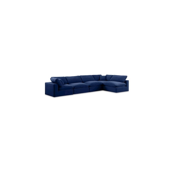 Meridian Furniture Comfy Navy Velvet 5-Pc. Modular Sectional