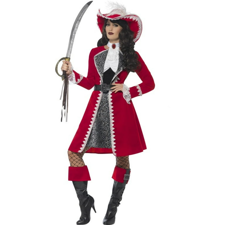 Lady Captain Authentic Deluxe Adult Red Pirate Costume Lady Captain Authentic Deluxe Adult Red Pirate Costume