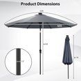 thumbnail image 3 of Costway 10 FT Solar Patio Umbrella with 96 LED Lights 35° Adjustable Tilt Vented Top Navy, 3 of 10