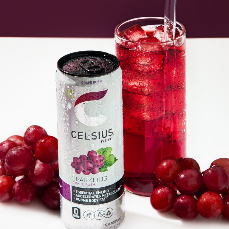 Celsius Sparkling Grape Rush Energy Drink, 12 fl oz, 12 Pack photo 3