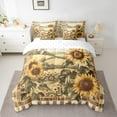 thumbnail image 2 of Manfei Yellow Sunflower Flower 7-Piece Twin Bedding Sets,Rustic Farmhouse Cabin Bedding Comforter Set,Country Floral Sheet Sets For Kids,Ultra Soft Home Decor Reversible, 2 of 8