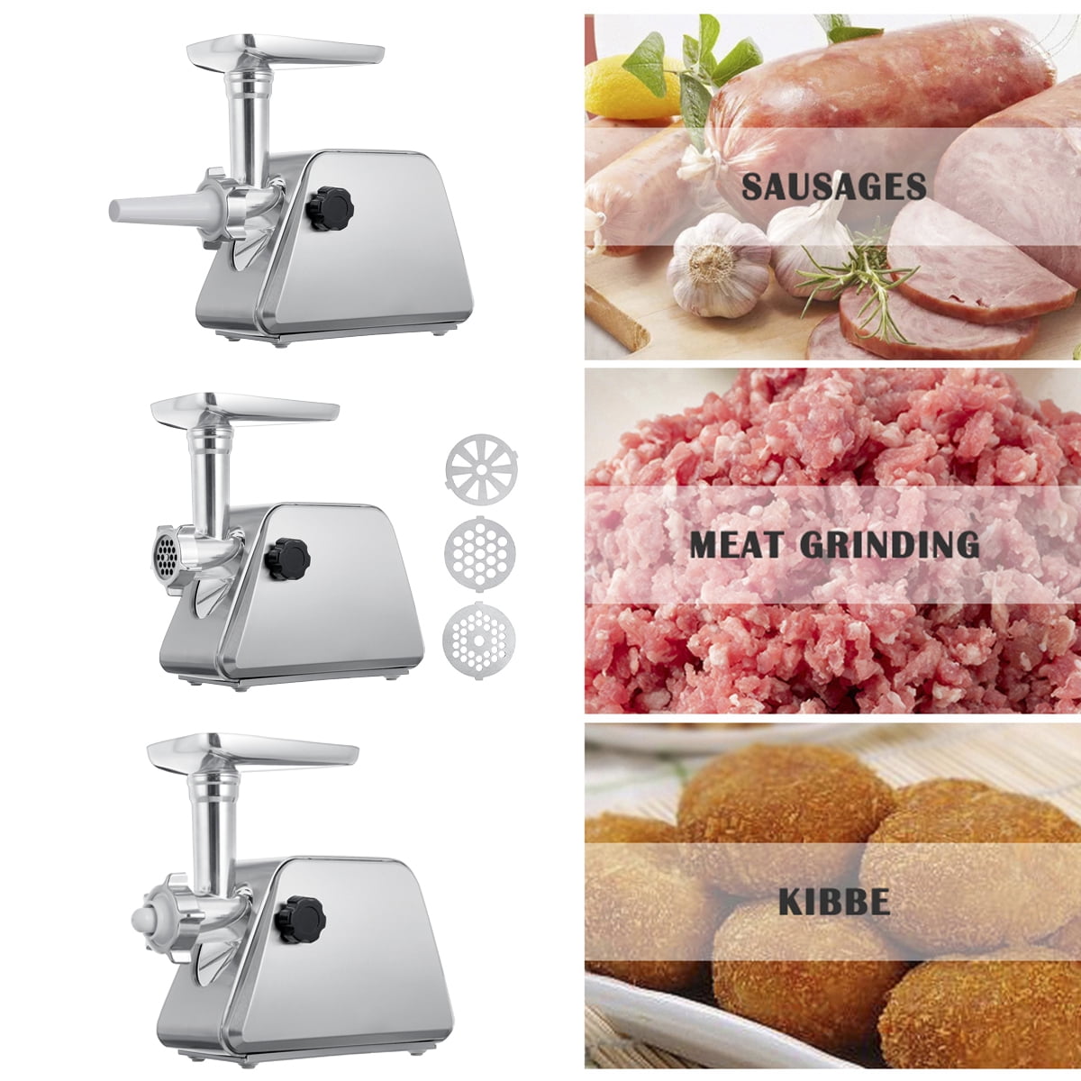 VNIMTI Electric Meat Grinder, 2800W Meat Grinders for Home Use, Heavy Duty  Food Grinder, Sausage Maker Meat Mincer with Blade, 3 Plates, Sausage