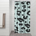 thumbnail image 2 of Light Blue and Black Of Leopard Print Shower Curtain 36"x72" ,Bathroom Decorative Shower Curtains Set with 12 Hooks,Modern Waterproof Washable Shower Curtain, 2 of 6