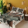 thumbnail image 2 of Ambesonne Monstera Fitted & Top Sheet Set with Shams, Boho Abstract Tropical Art, Evergreen Sage Green Fawn, 2 of 5