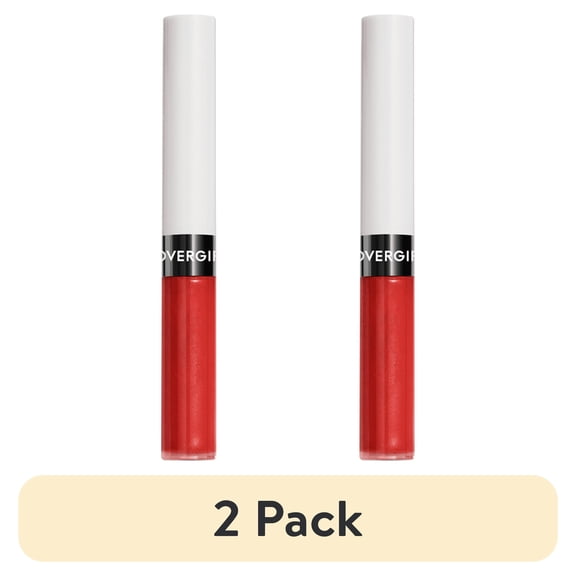 (2 pack) COVERGIRL Outlast All Day Lip Color with Top Coat, Atomic Love 055, 0.06 oz / 0.07 fl oz