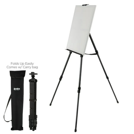 Soho Urban Artist Aluminum Art Easel & Carry Bag for Plein Air Painting - Lightweight Anodized Aluminum Compact Painting Easel, Indoor Outdoor Use Holds Canvases up to 50