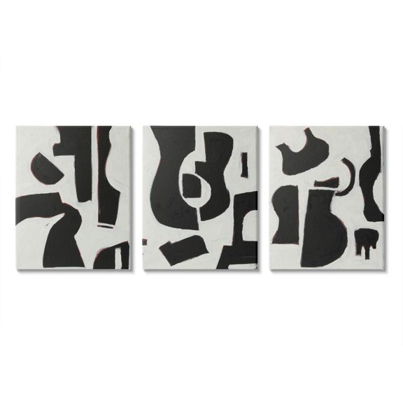 Stupell Industries Abstracted Guitar Shapes Traditional Black White Designed by Rob Delamater