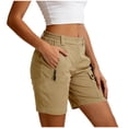thumbnail image 7 of QATAINLAV Women's Lightweight Golf Long Cargo Shorts Summer Outdoor Travel Hiking Shorts with Pockets Vacation Clothes Khaki S, 7 of 7