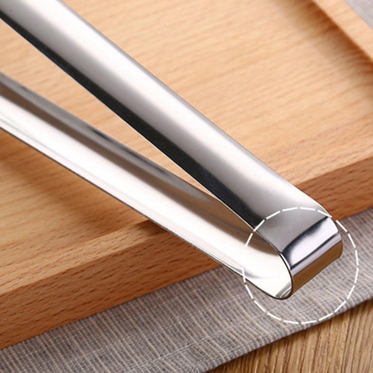 Fancy Stainless Steel Kitchen Tongs Heavy Duty Serving Food Tongs for  Frying, Cooking, Clipping Toast Bread, Grilling, Buffet Serving, Pastry,  Sandwich, Ice, Barbecue Silver 