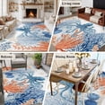 thumbnail image 6 of Ocean Octopus Washable Living Room Rugs 5'x8', Summer Orange Blue Sea Animal Corals Shells Low Pile Throw Large Area Rug Non-Slip Sturdy Edge Binding Carpet for Living Room Kitchen Office, 6 of 9