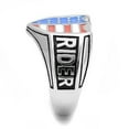 thumbnail image 3 of High polished (no plating) Stainless Steel Ring with Epoxy in Multi Color for Women Biker Theme Multi Color Stone Color Style TK3192 Size 12, 3 of 4