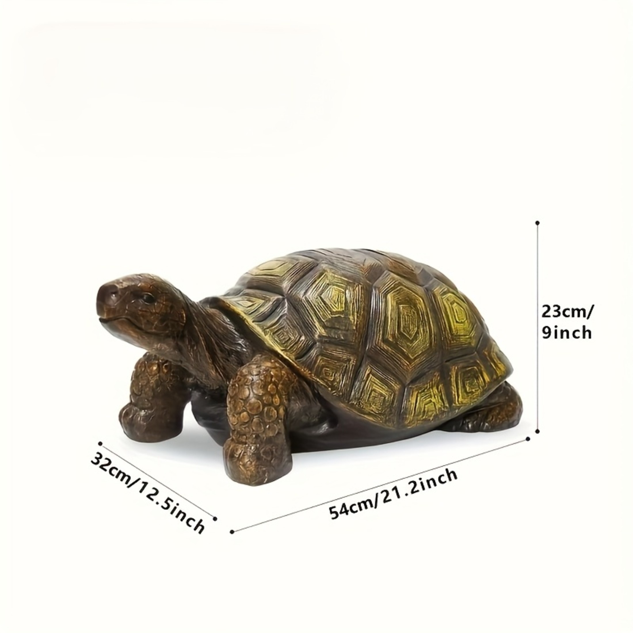 GDF Studio Large Turtle Resin Indoor/Outdoor Guardian Statue, Weather-Resistant Decor Figurine for Garden & Courtyard