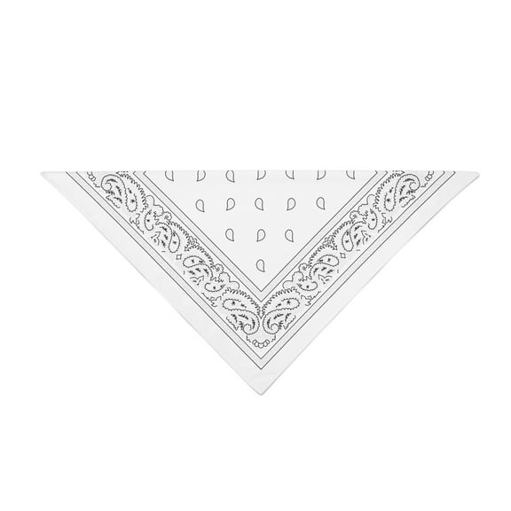 Balec White Bandanas by Dozen 12 Pack for Women and Men (Paisley Cotton Triangle)
