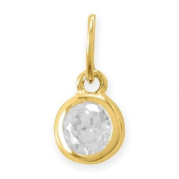 AzureBella Jewelry Birthstone Charms 14k Gold-plated Cubic Zirconia (April)
