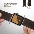 thumbnail image 3 of Mumba Compatible for Apple Watch Band 40mm 38mm, Genuine Leather Replacement for Iwatch Bands with Stainless Metal Buckle,Compatible with iWatch Series 4 Series 3 2 1 Sport Edition(Brown), 3 of 6