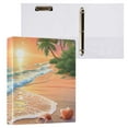 thumbnail image 3 of Sunset Beach Seastar Palm Tree Hardcover 3 Ring Binder 1.5 inch Round Rings with Interior Pockets Binders Organizer Office School 1 Pack, 3 of 9