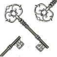 thumbnail image 3 of Llave Skeleton Makhry Mixed 20, extra grande, plata envejecida, 3 of 6