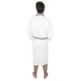 thumbnail image 6 of Men?s 100% Terry Cotton Bathrobe Toweling Gown Robe Two tone White Large, 6 of 7