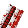 30 x 10' Wrapping Paper Bundle (4-pack) | Buffalo Plaid/Red/White Tree