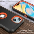 thumbnail image 2 of Xhy iPhone 13 Case + Screen Protectors + Belt Clip Holster + Camera Lens Protector, Heavy Duty Hard Shockproof Armor Protector Case (Black+Orange), 2 of 7