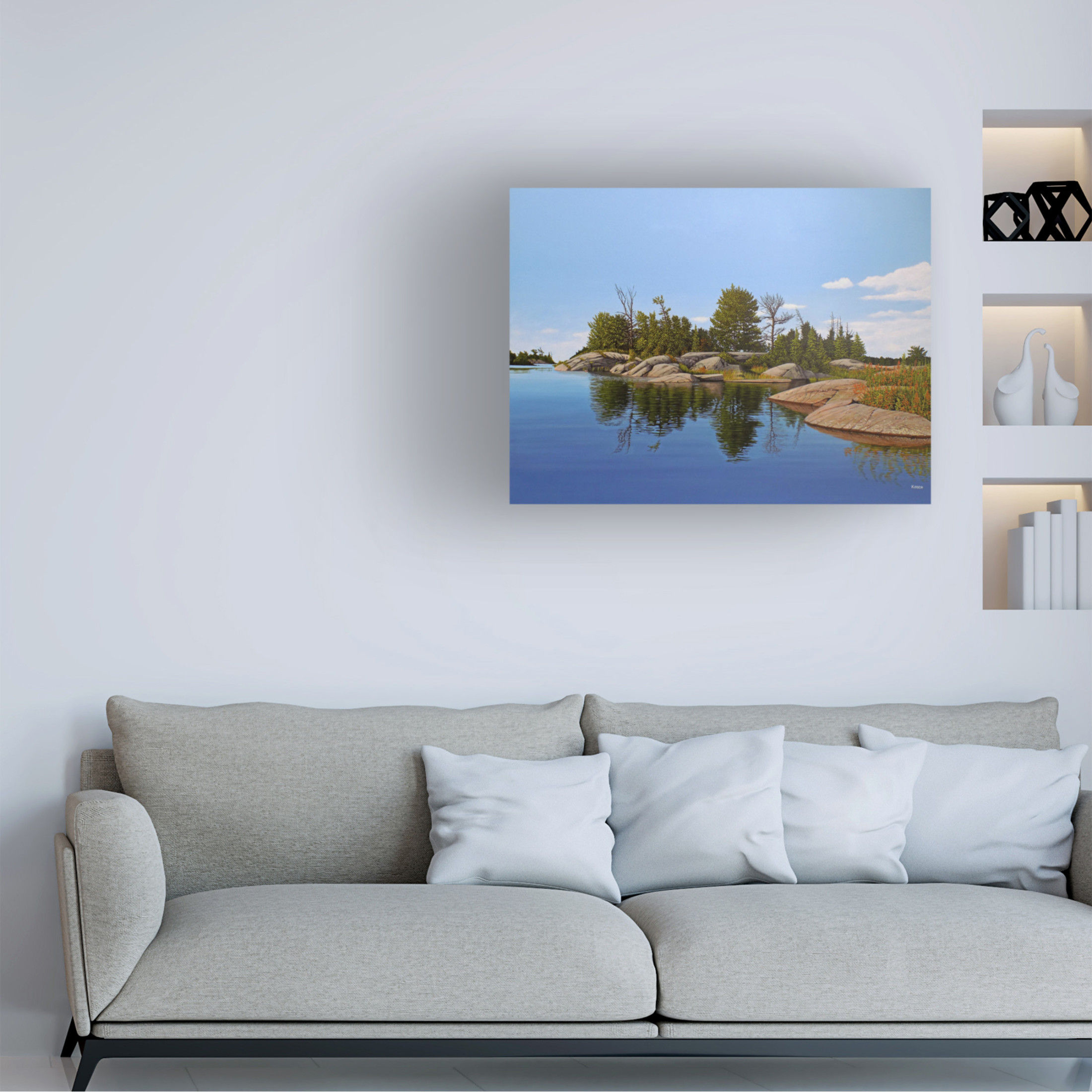 Canvas Wall Art - Kenneth M Kirsch 'Beyond the Rocks' Wall Art for Living Room, Bedroom, or Office Décor by Trademark Fine Art - 24 x 18 Inches