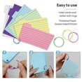 thumbnail image 3 of 300 Pack Index Cards, 3inch X 5inch Ruled Index Cards with Ring, Colored Lined Flash Cards, Both Sid, 3 of 5