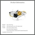 thumbnail image 5 of Gem Stone King 925 Silver and 10K Yellow Gold Round Yellow Citrine and Black Sapphire Ring for Women (1.44 Ct tw, Gemstone Birthstone, Size 5), 5 of 5