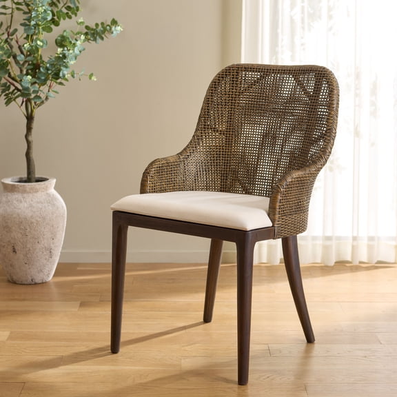 Safavieh Everton Modern Accent Chair, Brown/White