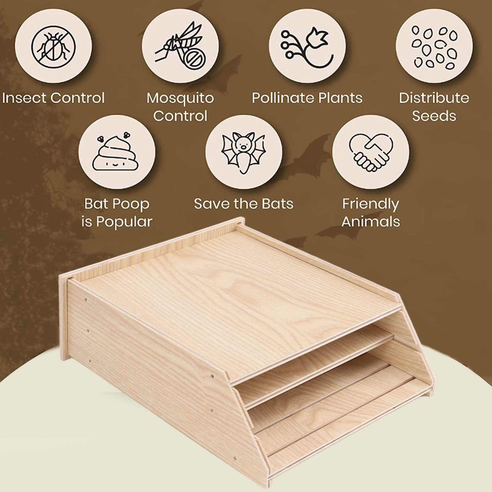 Maison Pour Chauves-souris En Bois - Abri Extérieur Multi-chambres écologique