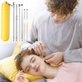 thumbnail image 1 of Juego de 6 piezas de acero inoxidable para limpiar oídos: limpiador de oídos portátil con resorte y cepillo para película protectora de vidrio., 1 of 2