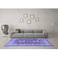 thumbnail image 3 of Ahgly Company Indoor Round Geometric Blue Traditional Area Rugs, 4' Round, 3 of 4