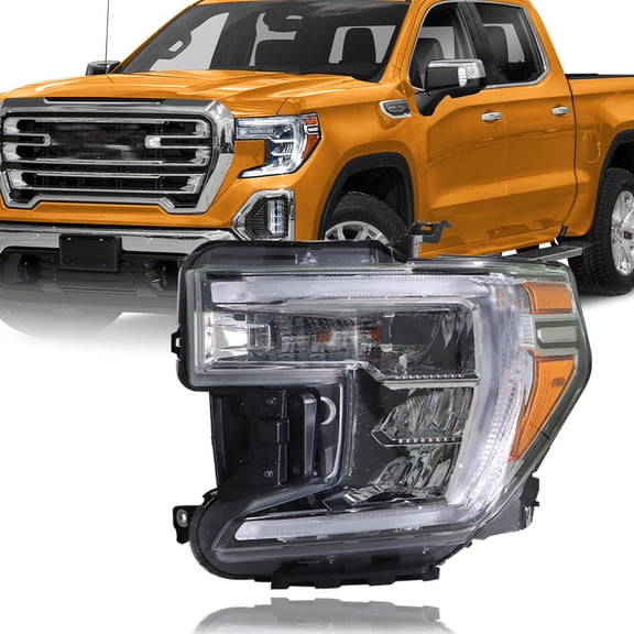 For 2019-2021 GMC Sierra 1500 Halogen w/DRL Headlight Left Driver Side Headlamp