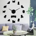 thumbnail image 2 of Cavachon Dog Breed Large 3D DIY Wall Clock Rottie Puppy Wall Sticker Clocks Living Room Decor Modern Design Quartz Hanging Watch(Black,27inch), 2 of 9