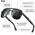 thumbnail image 6 of Grinderpunch Polarized Aviator Sunglasses Men Women Retro Vintage Pilot Sun Glasses UV400 Protection - Gloss Silver, 6 of 10