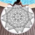thumbnail image 4 of Mandala Round Beach Towel,Black and White Pattern Oversized Anti-Sand Quick-Drying Beach Blanket Bath Towel Yoga Mat Picnic Mat, 4 of 6