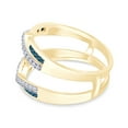 thumbnail image 5 of AFFY Blue & White Natural Diamond Wrap Guard Enhancer Engagement Ring in 14k Yellow Gold (0.50 Cttw), 5 of 9