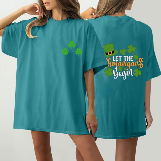 Pntutb T-Shirt Décontracté à Col Rond Imprimé pour Femme, Coupe Ample, Manches Courtes, Haut Blouse