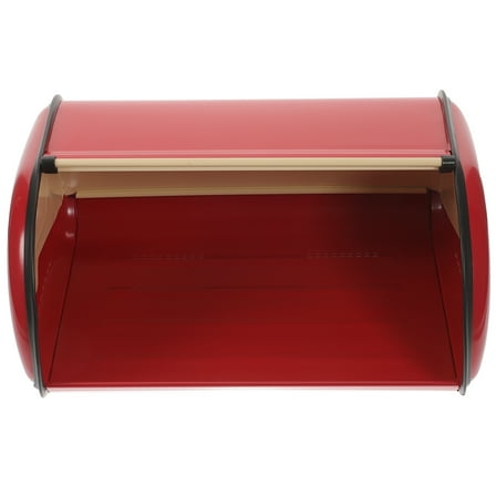 FOMIYES 1Pack Red Metal Bread Bin for Kitchen Countertop Airtight and Space-Saving Design