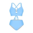 thumbnail image 5 of Babysbule Bikinis, Solid Color, Pleated Swimsuit Sets & Bra, 2-Piece, Women's, 5 of 9
