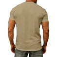 thumbnail image 5 of GrmtClth Shirt for Men Classic Fit V Neck Tops Comfy Short Sleeve Tee Gym with Pocket Clothing Khaki 3XL, 5 of 9