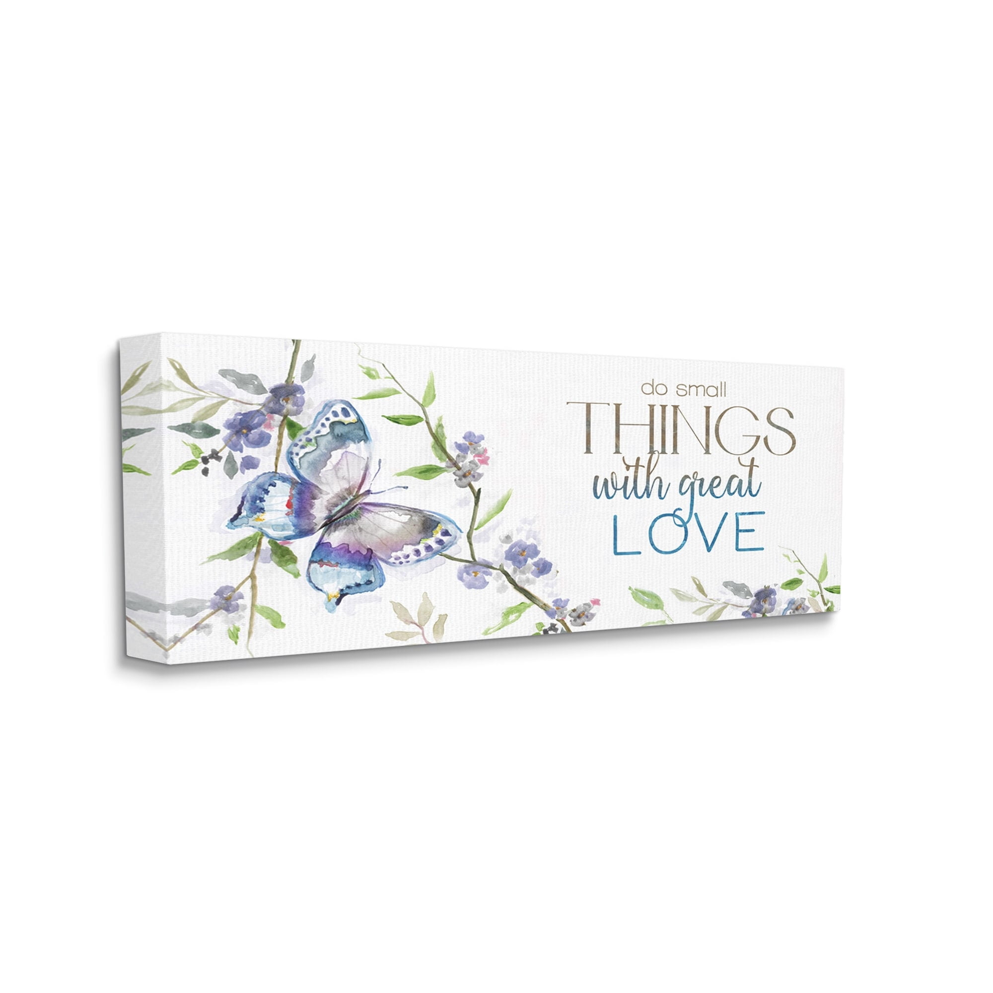Stupell Industries Do Things with Love Leaf Flower Branches Butterfly,24 x 10, Design by Nan