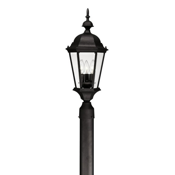 9725BK-Capital Lighting-Carriage House - 3 Light Outdoor Post Mount - in Traditional style - 10 high by 24 wide-Black Finish