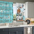 thumbnail image 5 of Rustic Kitchen Curtains Rod Pocket Farmhouse Wooden Vintage Blue Country Retro Fork Spoon Barn Small Short Cafe Tier Kitchen Curtain Window Treatment Drapes Decor 28x39 Inch, 5 of 6