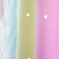 thumbnail image 3 of Psoiuetr Blackout Gradient Ombre Curtains for Kids Girls Bedroom Living Room Decor Rainbow Double Layers Star Cut Out Stripe Pink Yellow Grommet Window Curtains,52"x63",1 Panel, 3 of 8